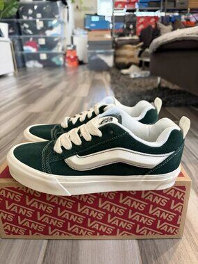 Women's Vans Knu Skool Shoes - Pine Grove Suede Green Sneakers VN000D75KRB